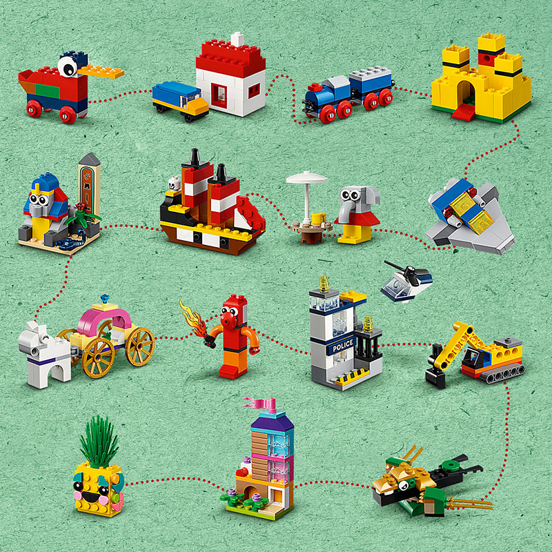 Đồ Chơi Lắp Ráp LEGO CLASSIC Hộp Gạch Classic Sáng Tạo Phiên Bản 90 Năm 11021 (1100 chi tiết)