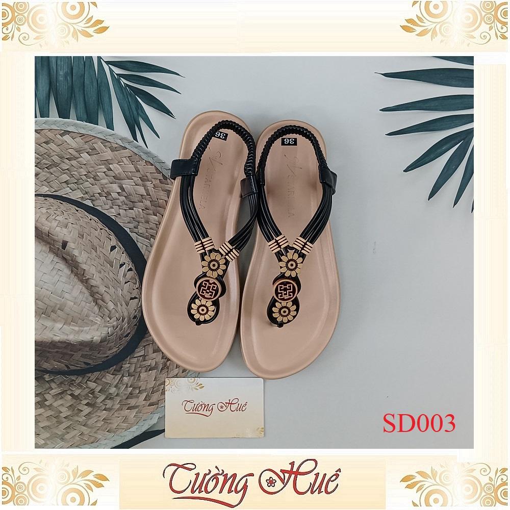 [Ảnh Thật 100%] Sandal Nữ Xỏ Ngón Đế Bệt Quai Hình Hoa - SD003