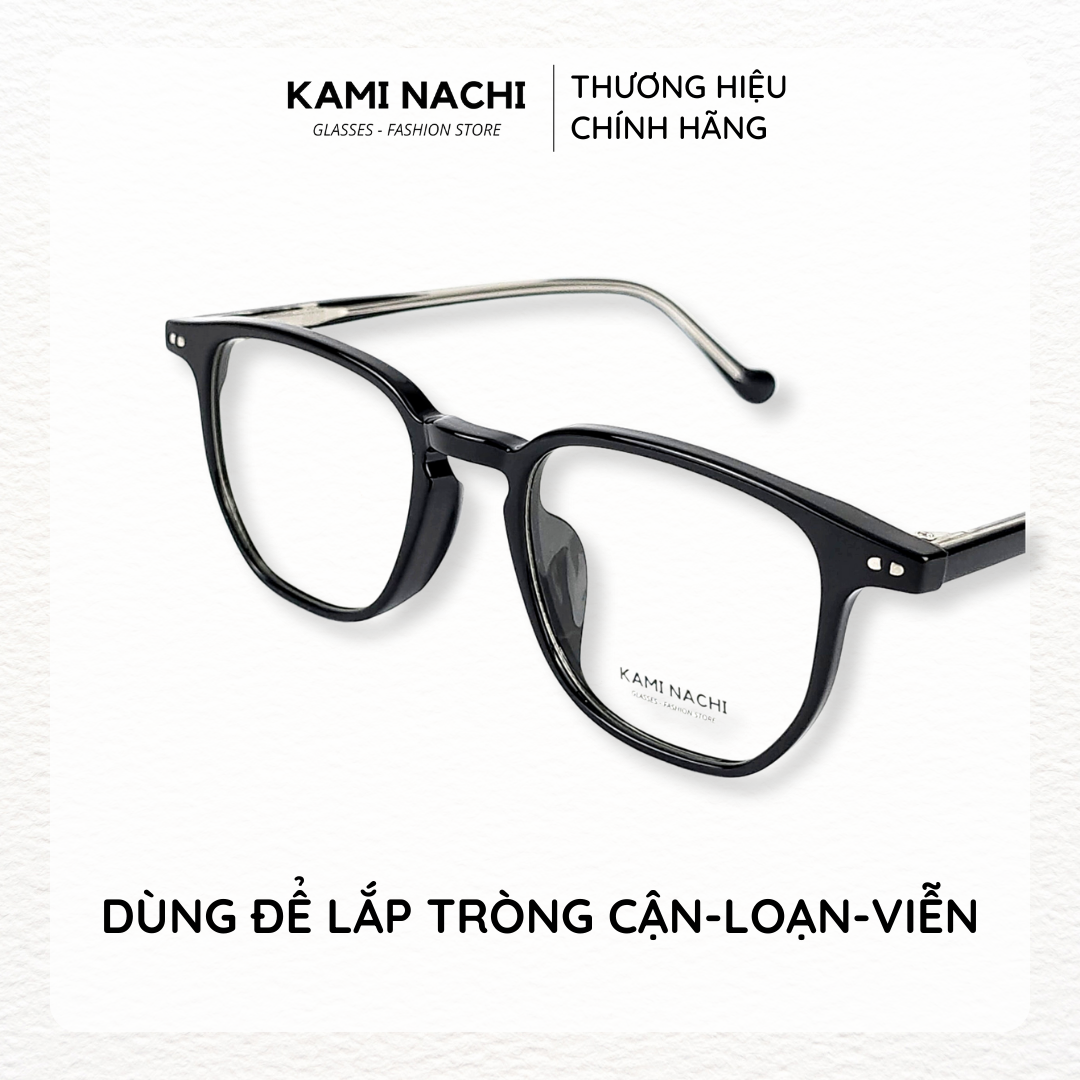 Gọng kính Xuân Hè mới KAMI NACHI T7259, chất liệu nhựa phối kim loại