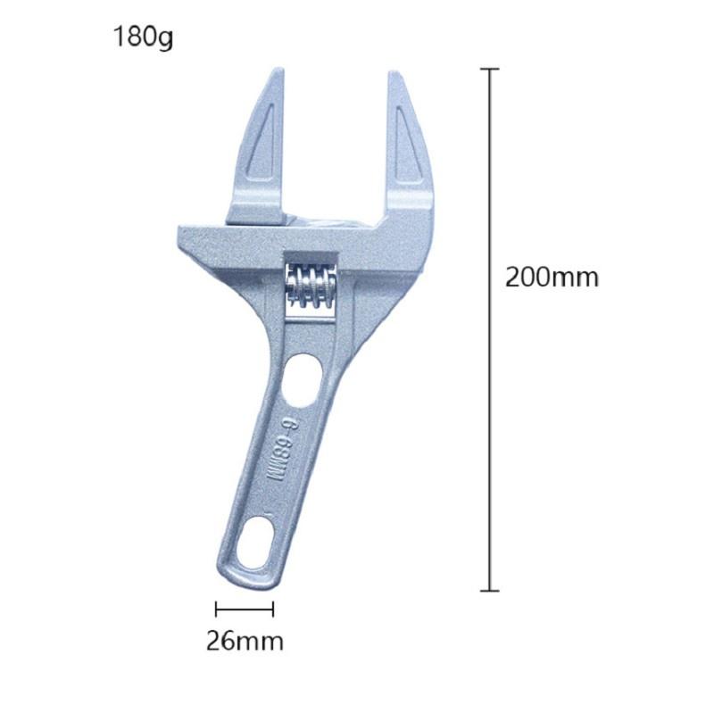 Cờ lê mở ống nước bằng hợp kim nhôm có thể điều chỉnh độ mở 6-68mm, tay cầm ngắn - Cờ lê, Mỏ lết