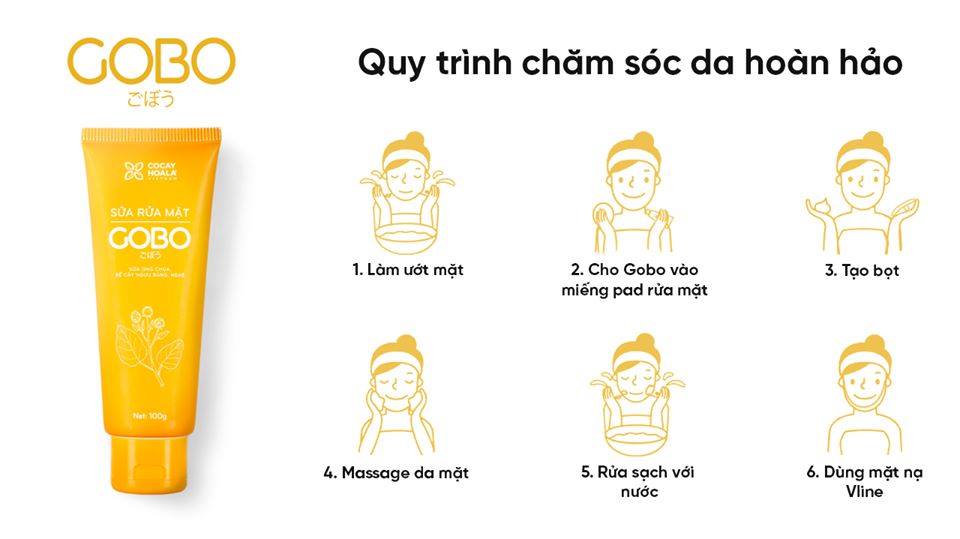 Quà tặng cho nàng - Sữa rửa mặt GOBO hỗ trợ điều trị mụn, thon gọn gương mặt, làm sáng sa và thu nhỏ lỗ chân lông - Sản phẩm thiên nhiên từ COCAYHOALA (Có bao gồm hộp quà tặng và hoa như hình)