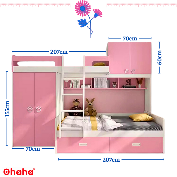 Giường tầng thông minh Ohaha - GTTM002