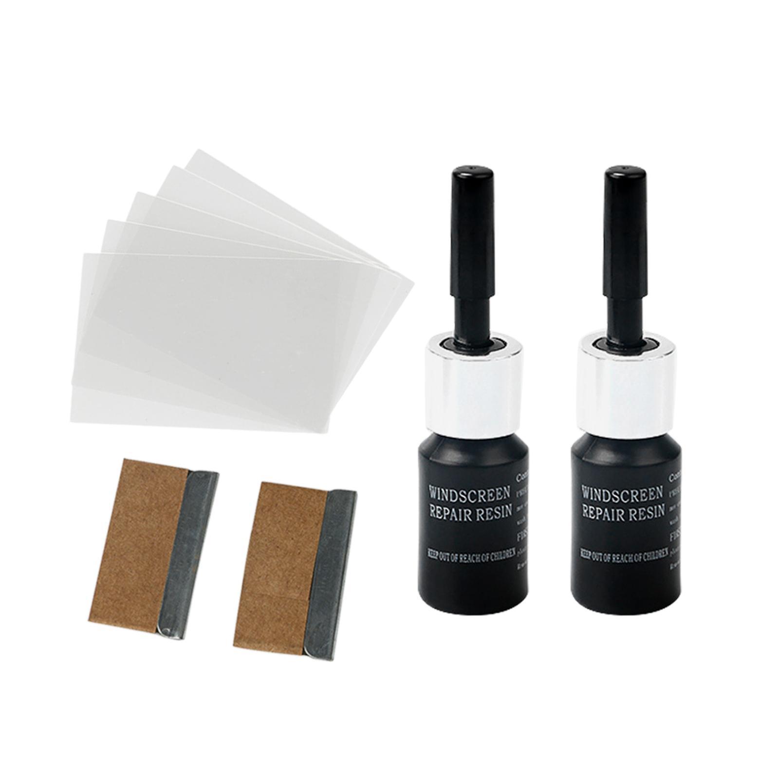 2Pcs Vehicle Glass Repair Fluid Windshield Resin Crack Tool Car Fix Windscreen Tool