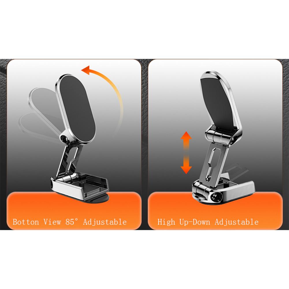 Folding Car Mobile Phone Bracket Base Strong Magnetic Suction 360 Degree Rotating Adjustable Height Air Outlet Navigation Holder