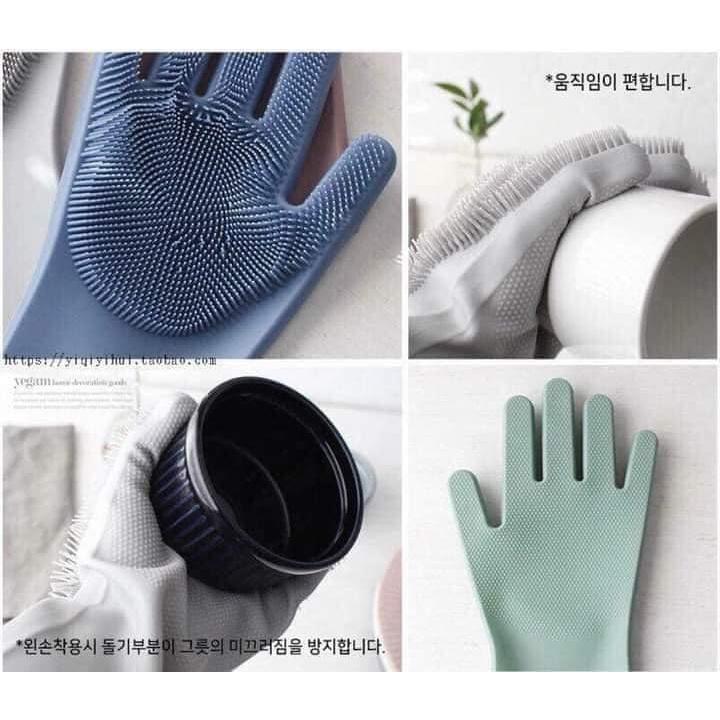 GĂNG TAY SILICON RỬA BÁT TẠO BỌT - GĂNG TAY MA THUẬT