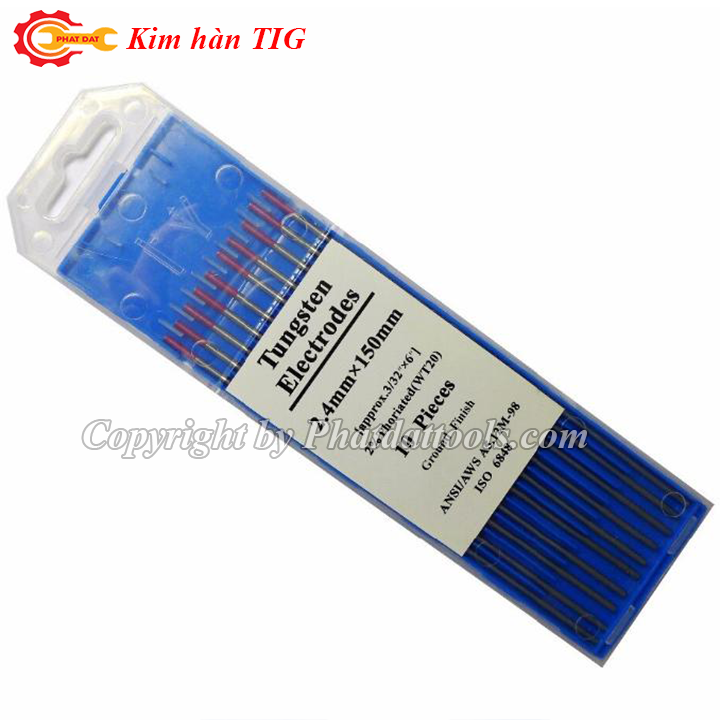 Kim hàn TIG Kydosu JAPAN 1.6-2.0-2.4-3.2mm-Điện cực TUNGSTEN-Hộp 10 cái