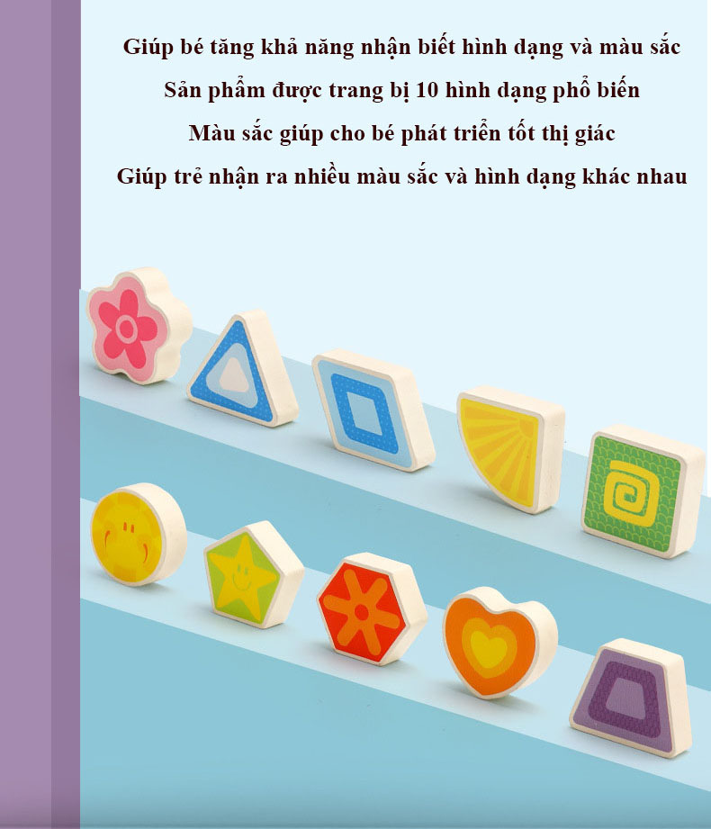 Bộ Đồ Chơi Bảng Gỗ 5IN1 Đồ Chơi Giúp Bé Phát Triển Trí Não Giáo Dục Theo Phương Pháp Montessori - Tặng Kèm 01 Tranh Ghép Bằng Gỗ