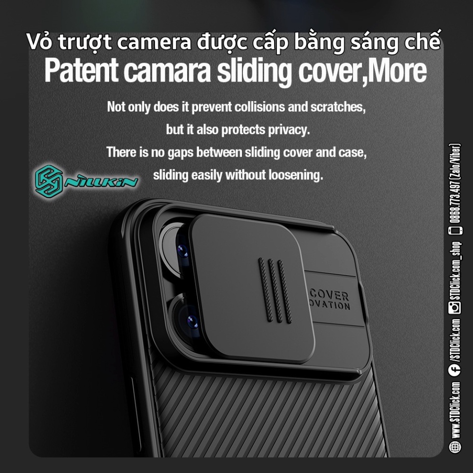 ỐP LƯNG DÀNH CHO ĐIỆN THOẠI IPHONE 15 PRO MAX - 15 PRO NILLKIN CAMSHIELD PRO NILLKIN