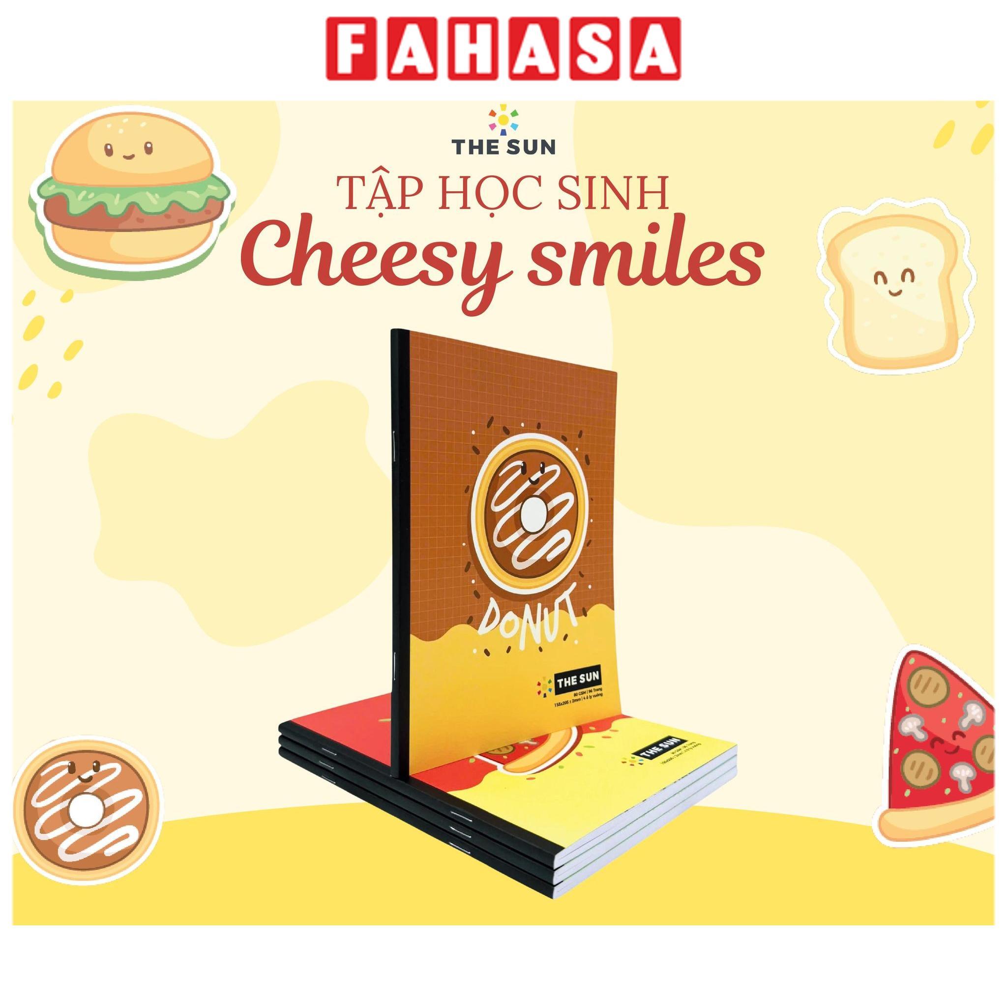 Tập Học Sinh Cheesy Smiles - 4 Ô Ly Vuông - 96 Trang 80gsm - The Sun 01 - Burger