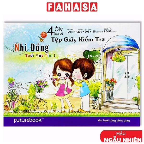 Tệp Giấy Kiểm Tra A5 - Nhi Đồng Tuổi Mực Tím - 4 Ô Ly - 100gsm - Futurebook (20 Tờ)