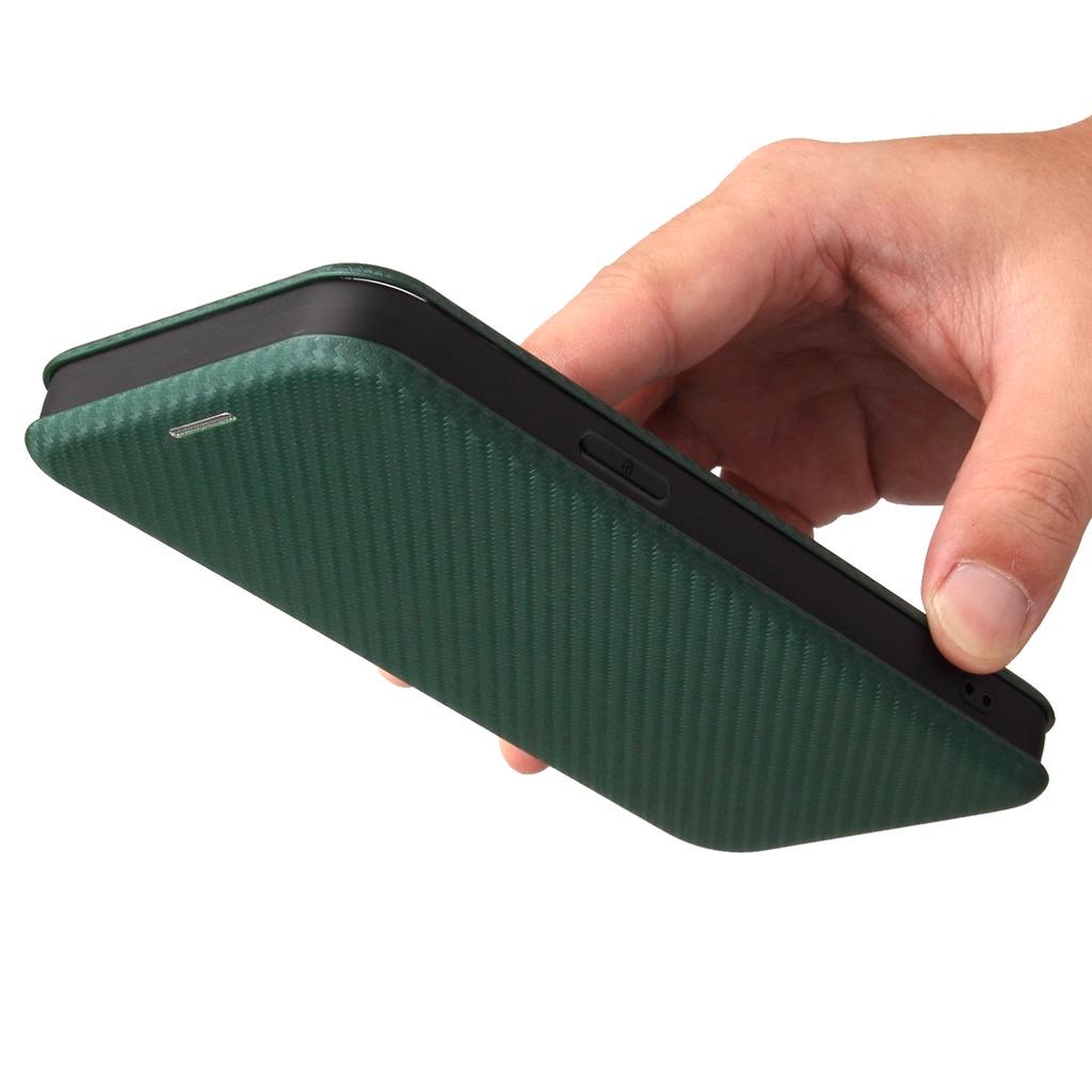 Bao da điện thoại nắp lật kiêm ví sợi carbon có thể làm giá đỡ cho Apple iPhone 13 Pro 13PROMax iPhone 13 Mini