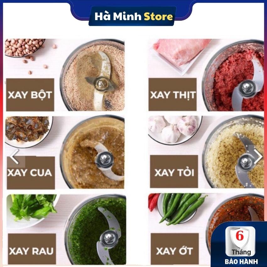 Máy Xay Thịt Đa Năng 4 Lưỡi Cối INOX 304 Cao Cấp, Máy Xay Cua, Cá Công Suất 300w Bảo Hành 6 Tháng