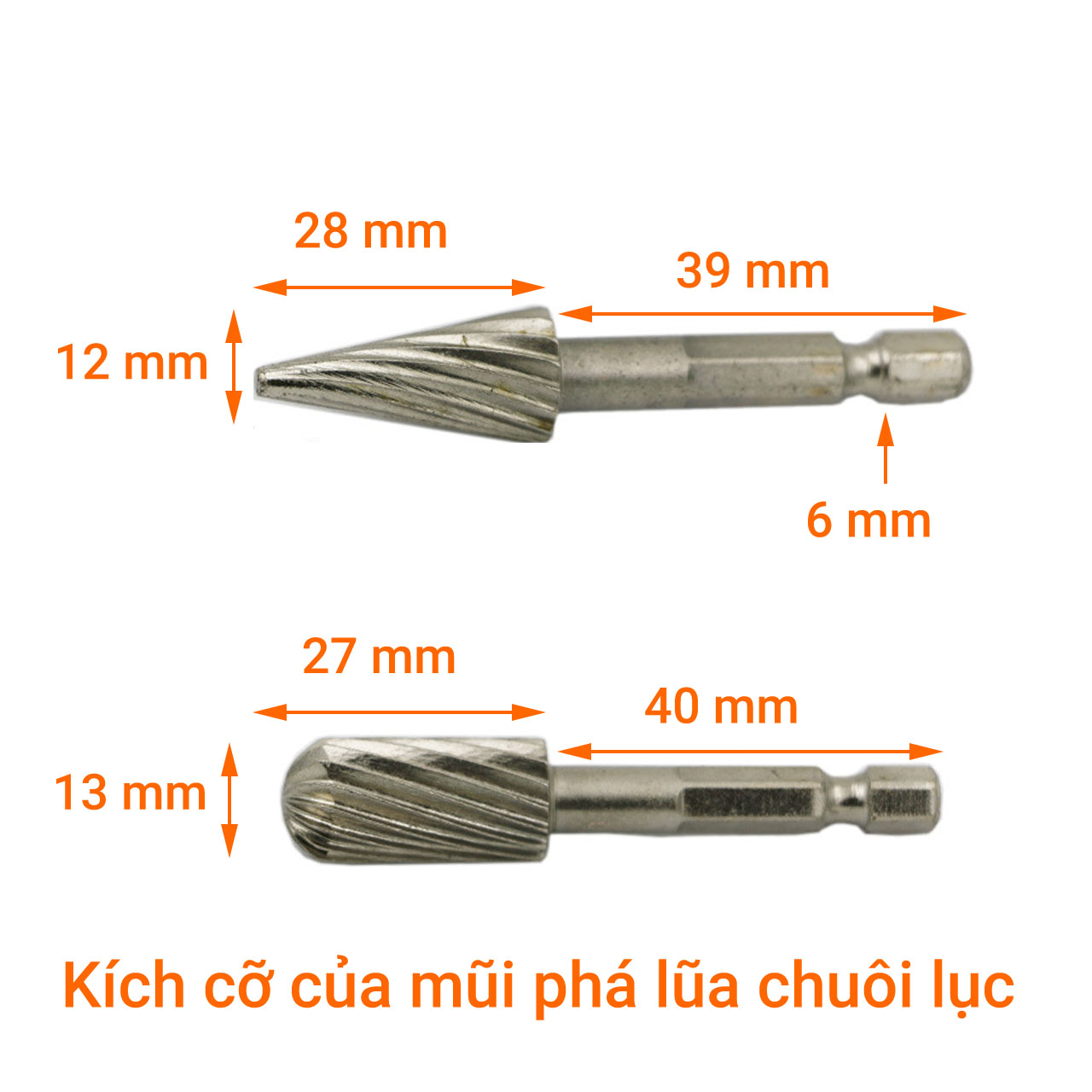 Bộ 5 mũi phá lũa chuôi lục