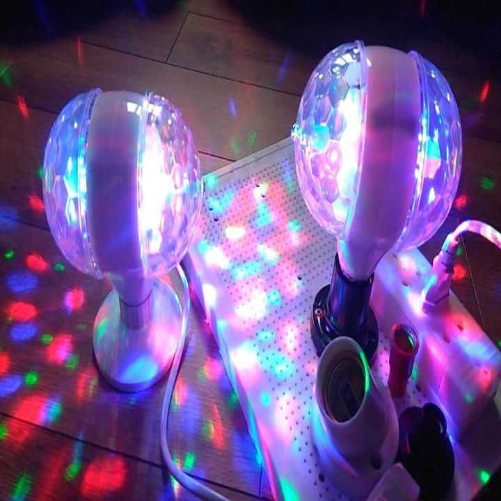 Đèn led vũ trường cầu xoay 2 đầu đèn xoay nhiều màu - đèn led xoay 2 đầu - đèn vũ trường 2 đầu xoay -SIGATO 9339