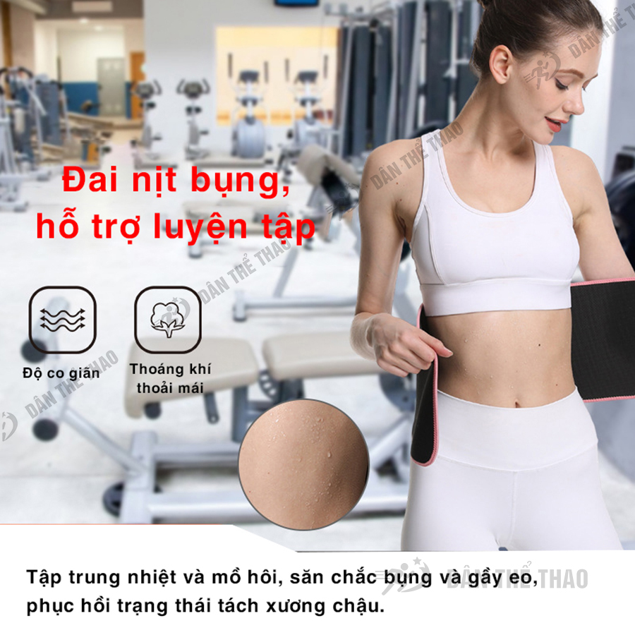 Đai nịt bụng giảm mỡ vải ion bạc kháng khuẩn - Đai định hình eo đốt cháy mỡ thừa size 95 x 20cm