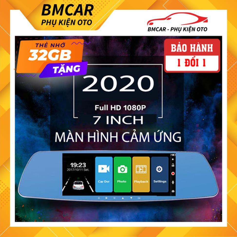 Camera hành trình xe ô tô Gương Chiếu Hậu ô tô Ekleva BM999 Plus Giá tốt 7 Inch Màn Hình Cảm Ứng, Cảm Biến Chuyển Động