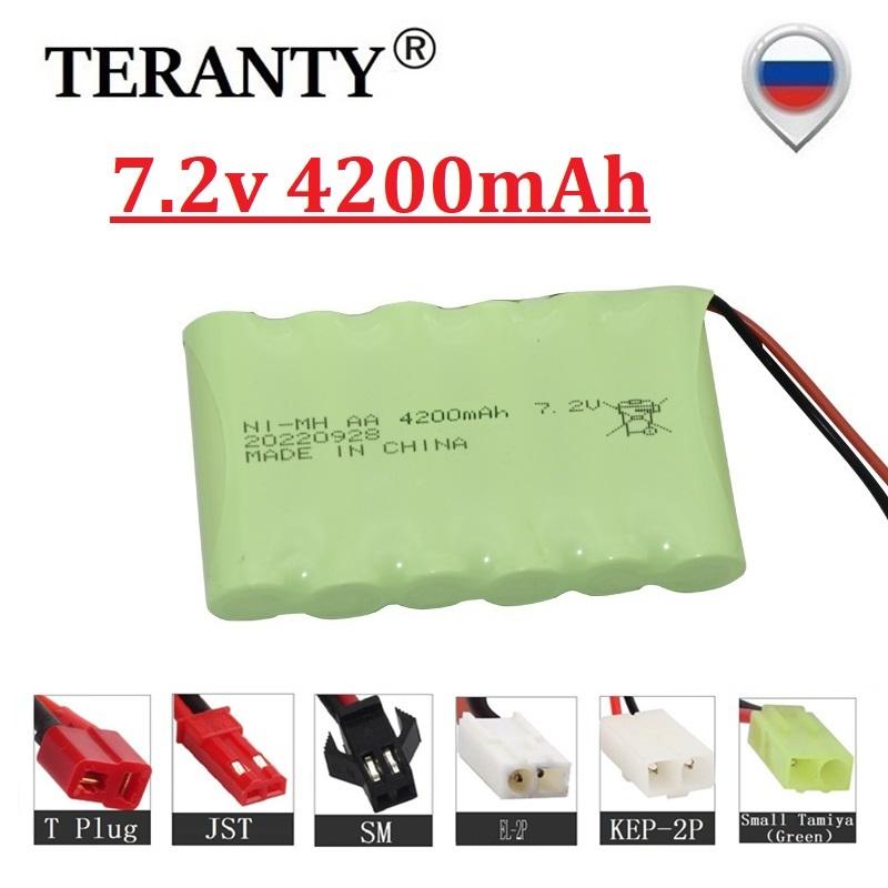 7.2v 4200mAh Pin Nimh AA Cho đồ chơi Rc Ô tô Xe tăng Robot Súng Gói Pin 3000mah được nâng cấp cho Thuyền Rc 7.2V Có thể sạc lại Màu sắc: Bộ sạc 7.2v
