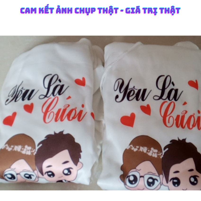 Áo Đôi, Đồ Đôi Với Người Yêu Đi Chơi MM12, Áo Nỉ Nam Nữ Có Mũ In Yêu Là Cưới ý Nghĩa
