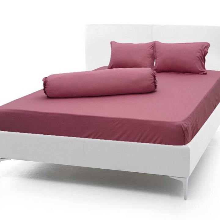 Bộ 4 Món Ga Gối Thun Mát Mềm Cao Cấp Màu Hồng Ruốc Mềm Mịn Thấm Hút Mồ Hôi Tốt - Vải Thun Lạnh Hàn Quốc Loại 1