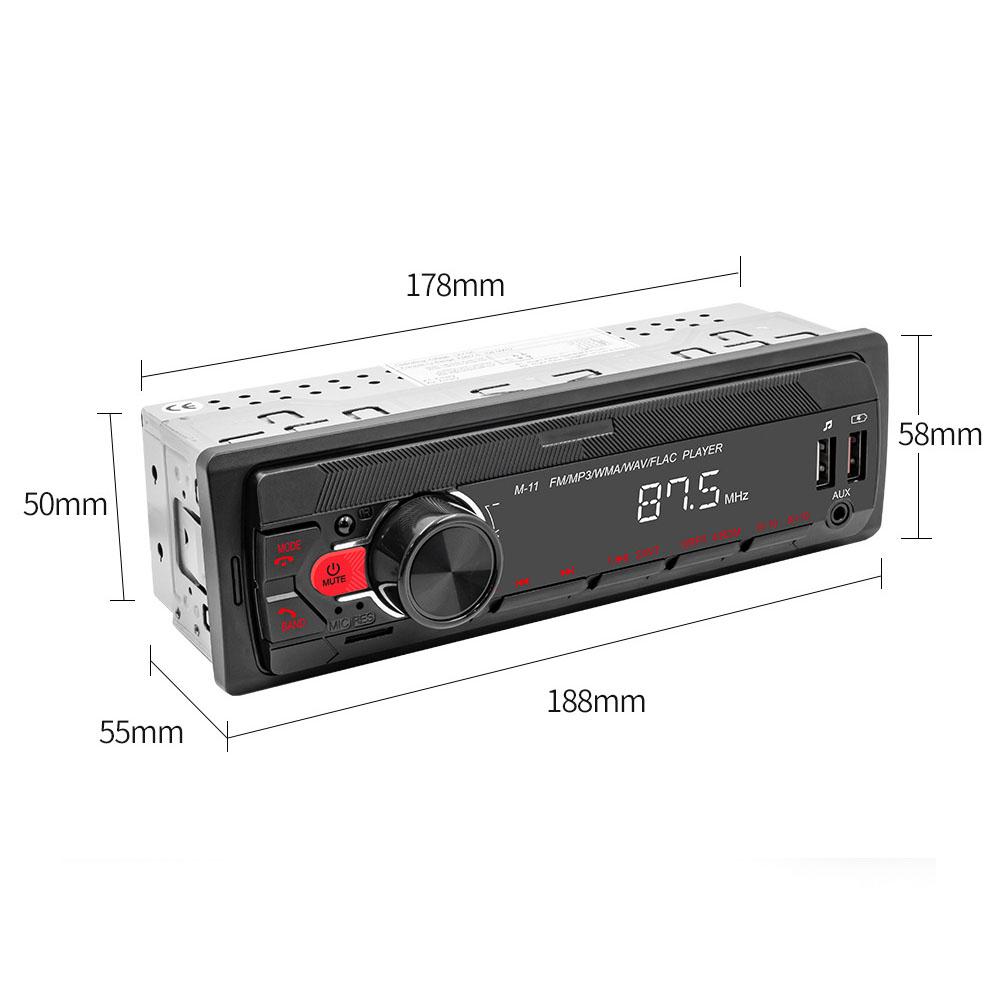 Car MP3 Player BT Stereo Receiver FM Radio Hands-Free Calling Support USB Charging U-Disk/TF Card/AUX-IN Voice Assist