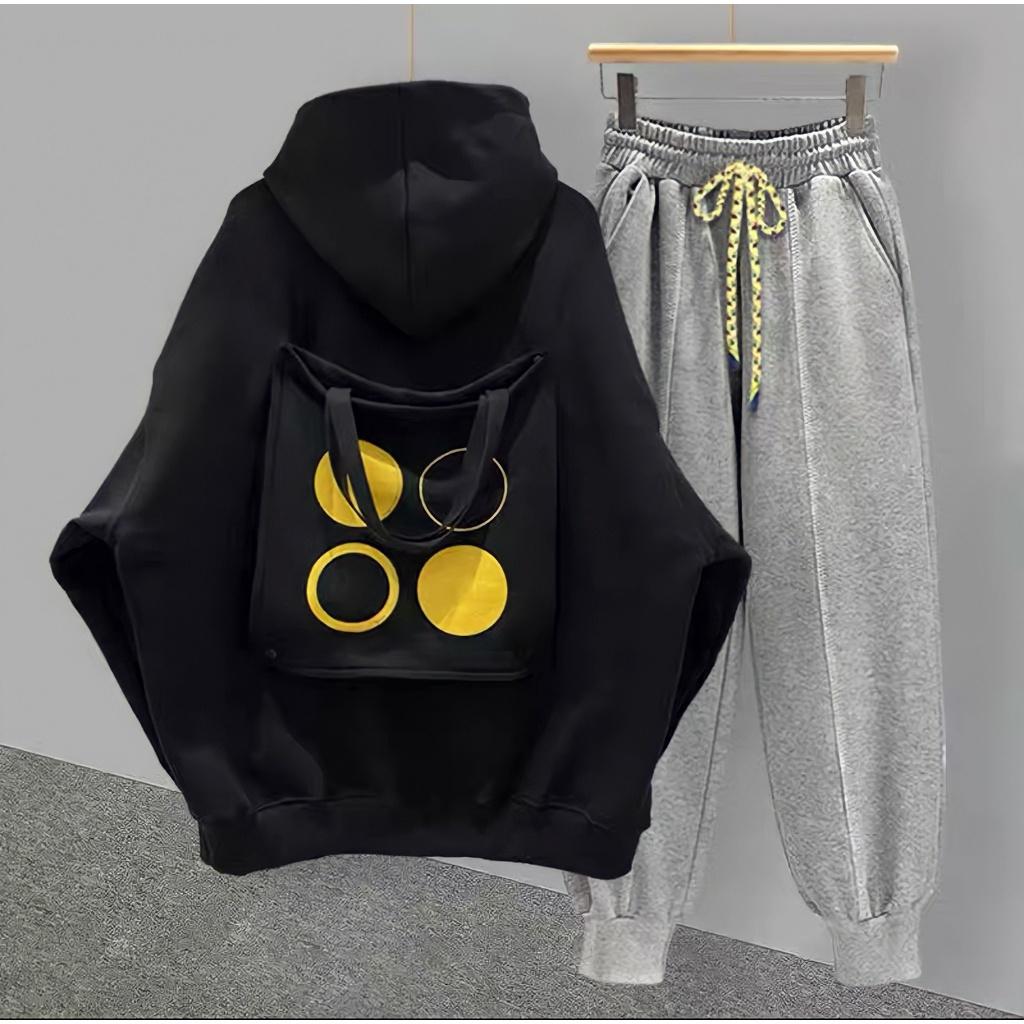 Áo Hoodie Nỉ Unisex Nam Nữ Họa Tiết Túi Lưng