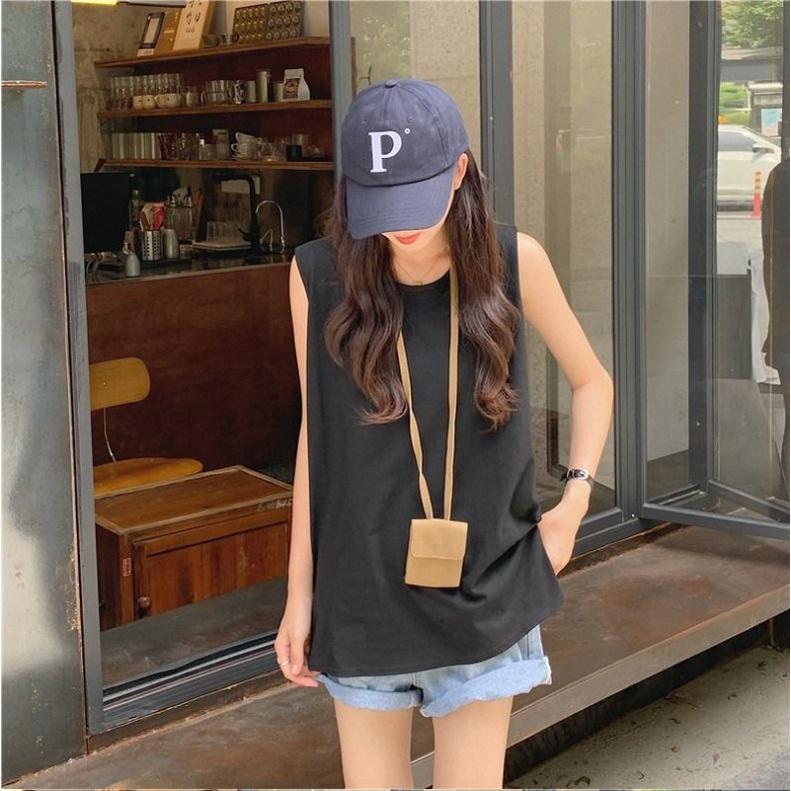 Áo Tanktop Nữ Trơn Trùm Mông Dáng Rộng