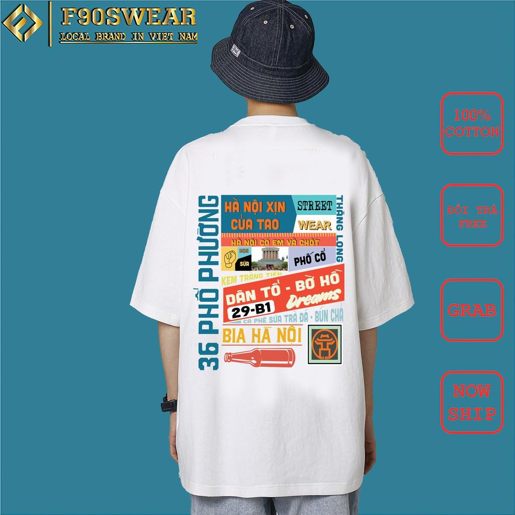 Áo phông nam nữ unisex form rộng - áo thun tay lỡ nam nữ dáng rộng chất cotton mềm mịn in hình HÀ NỘI - SÀI GÒN