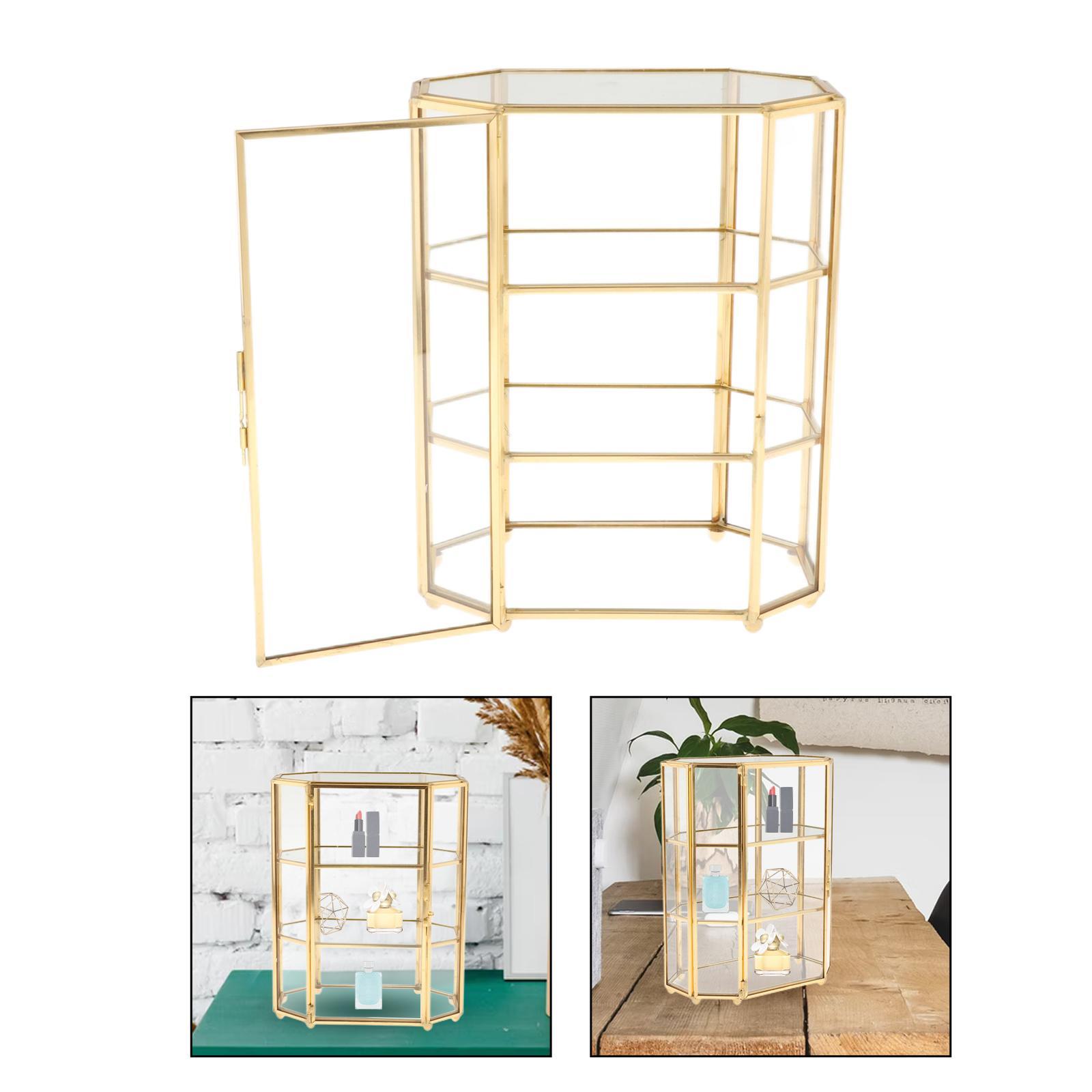 Glass Vintage Jewelry Box Geometric Jewelry Display Organizer Keepsake Box Case