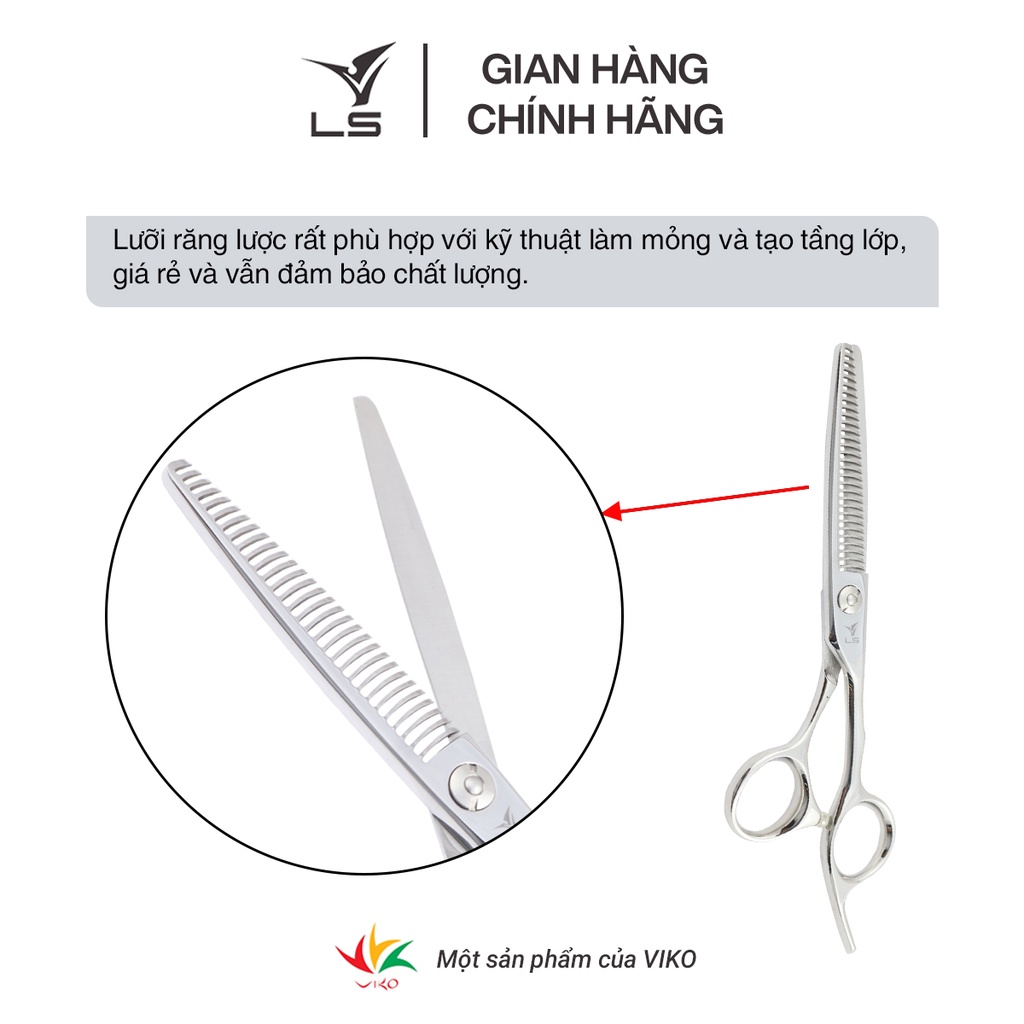 Kéo tỉa tóc VLS làm mỏng tạo tầng tóc quai offset vênh đỡ ngón cố định JT3230