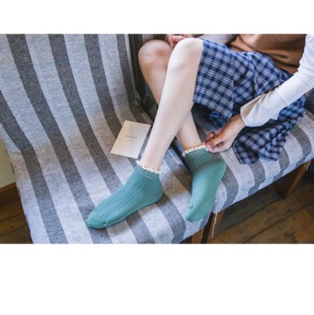 Tất ngắn cổ ren nhiều màu