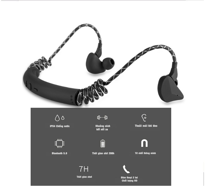 Tai nghe Bluetooth vòm 6D - Âm bass hoàn hảo