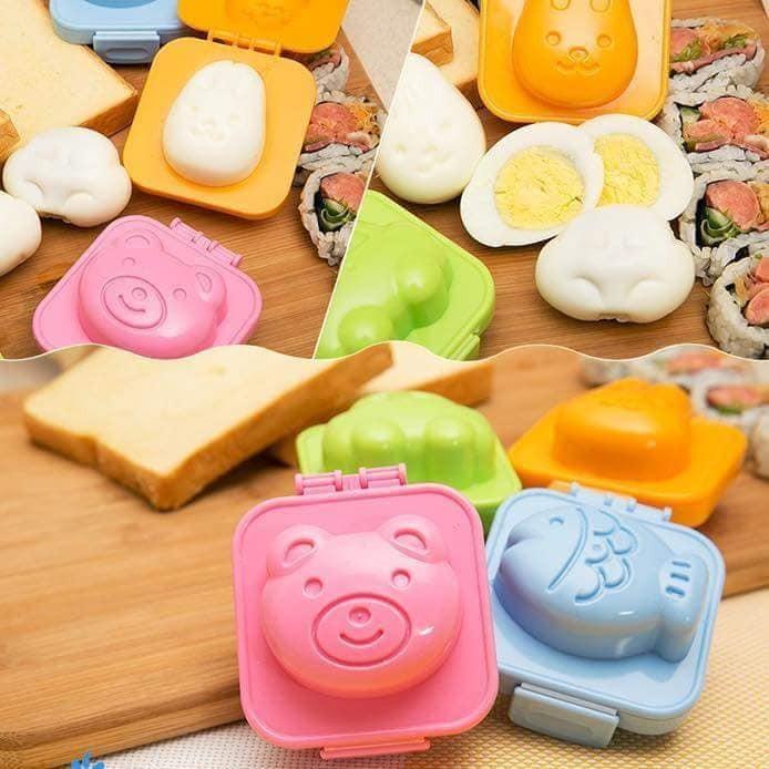 Bộ 6 khuôn ép cơm ép trứng ép bánh dễ thương cho bé - GDHN Loại Tốt