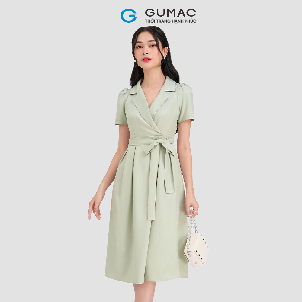 Đầm form dài cổ vest GUMAC DD03051