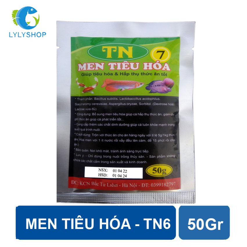 TN7 Giúp Cá Tiêu Hóa & Hấp Thụ Thức Ăn Tốt Túi 50gr