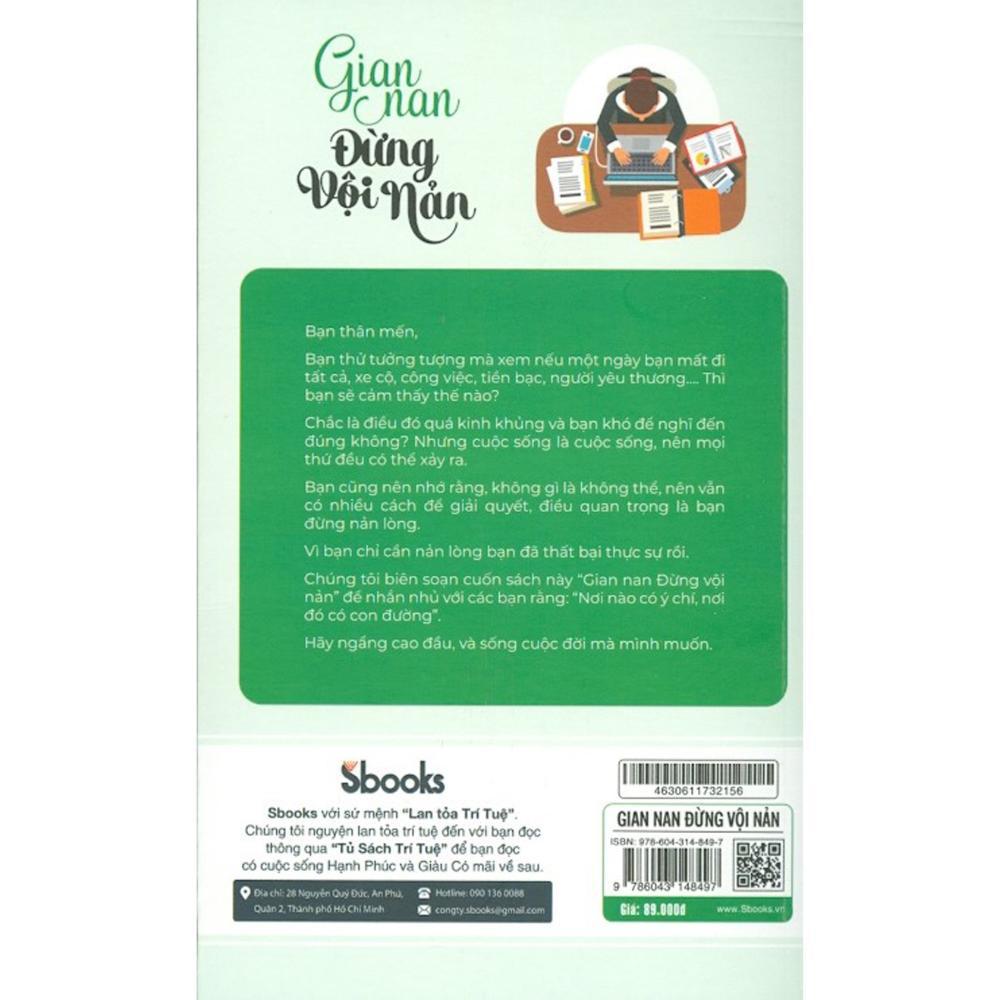 Sách - Gian Nan Đừng Vội Nản (Tuệ Tâm) - Sbooks