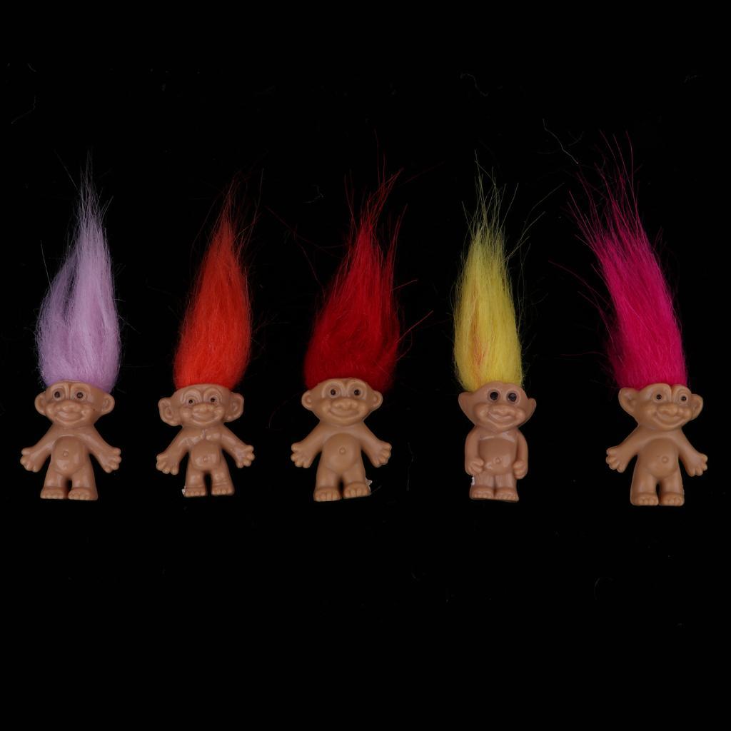 Colorful 5 pcs Dollhouse Mini Figures Lucky Troll Dolls Leprocauns Decor