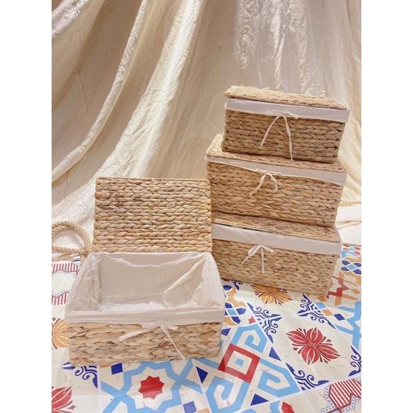 Giỏ lục bình vintage , Đựng đồ đa năng & Trang trí nhà cửa, đựng quần áo và đựng đồ chơi cho bé