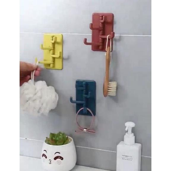 COMBO 03 Móc treo chữ nhật 4 chấu Dán Tường chắc chắn