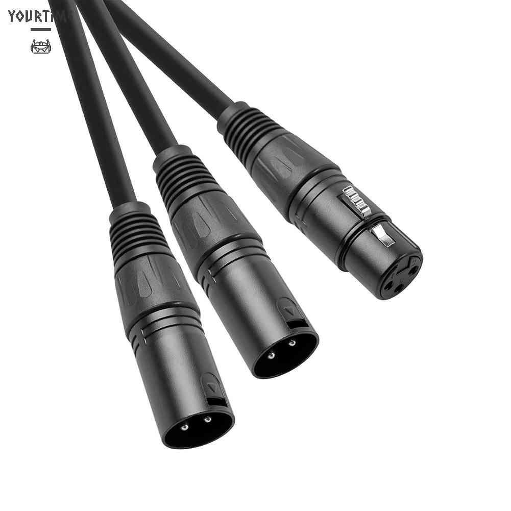 Dây Cáp Chữ Y Chuyển Đổi Âm Thanh 3 Pin XLR Sang XLR Kép Dài 50cm Màu Đen