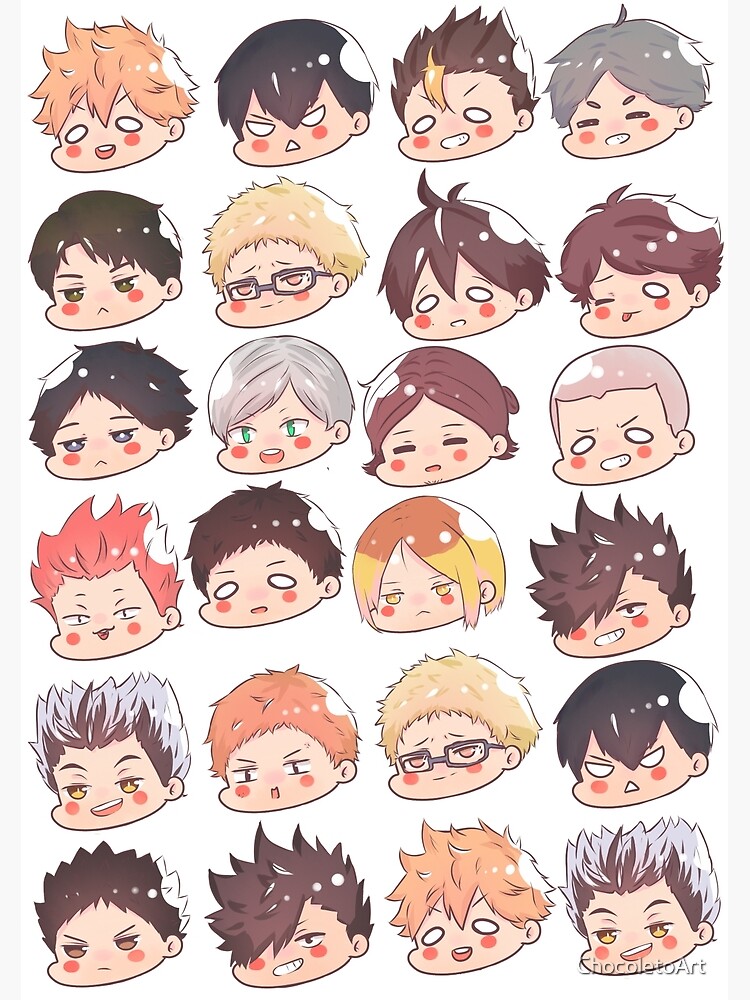 Set 60 Sticker haikyuu!! chibi