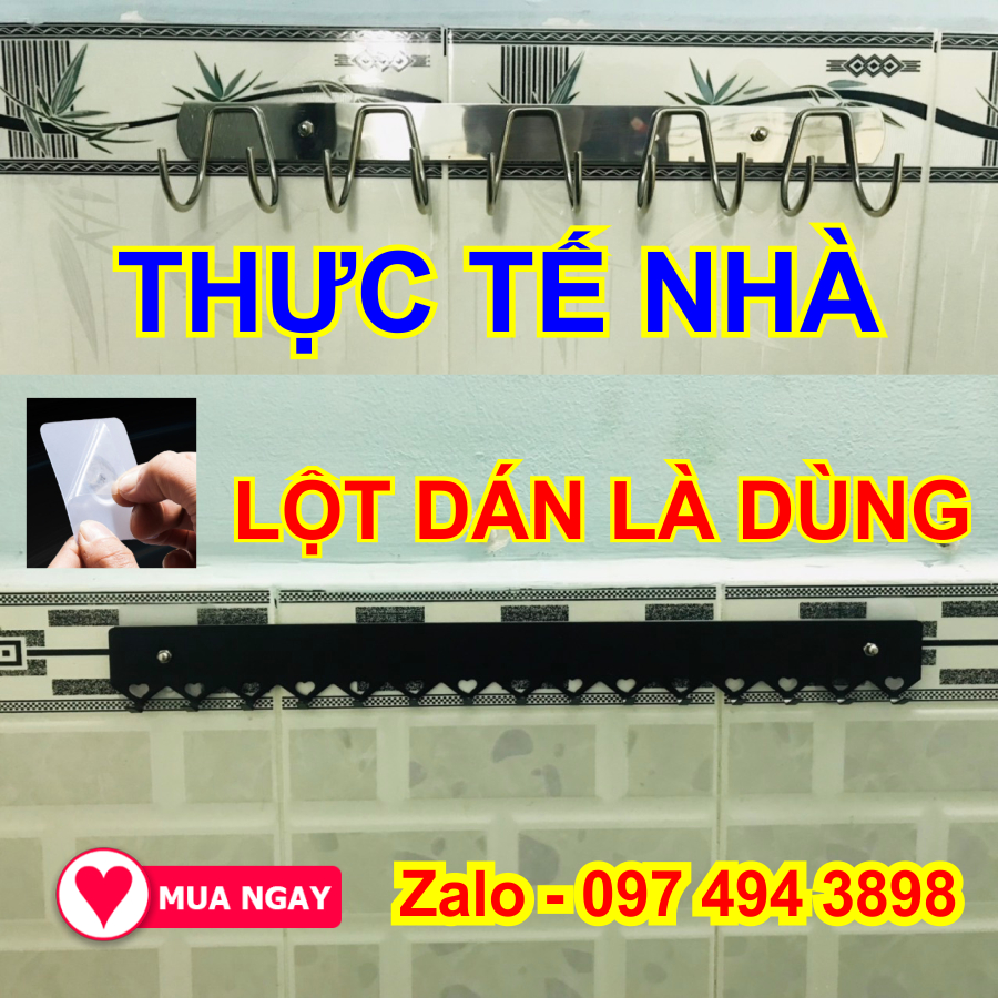 Giá treo đồ tiện ích dán keo là dùng không cần khoan tường dùng treo đồ nhà bếp, nhà tắm, phòng ngủ ... ngăn nắp gọn đẹp sang trọng