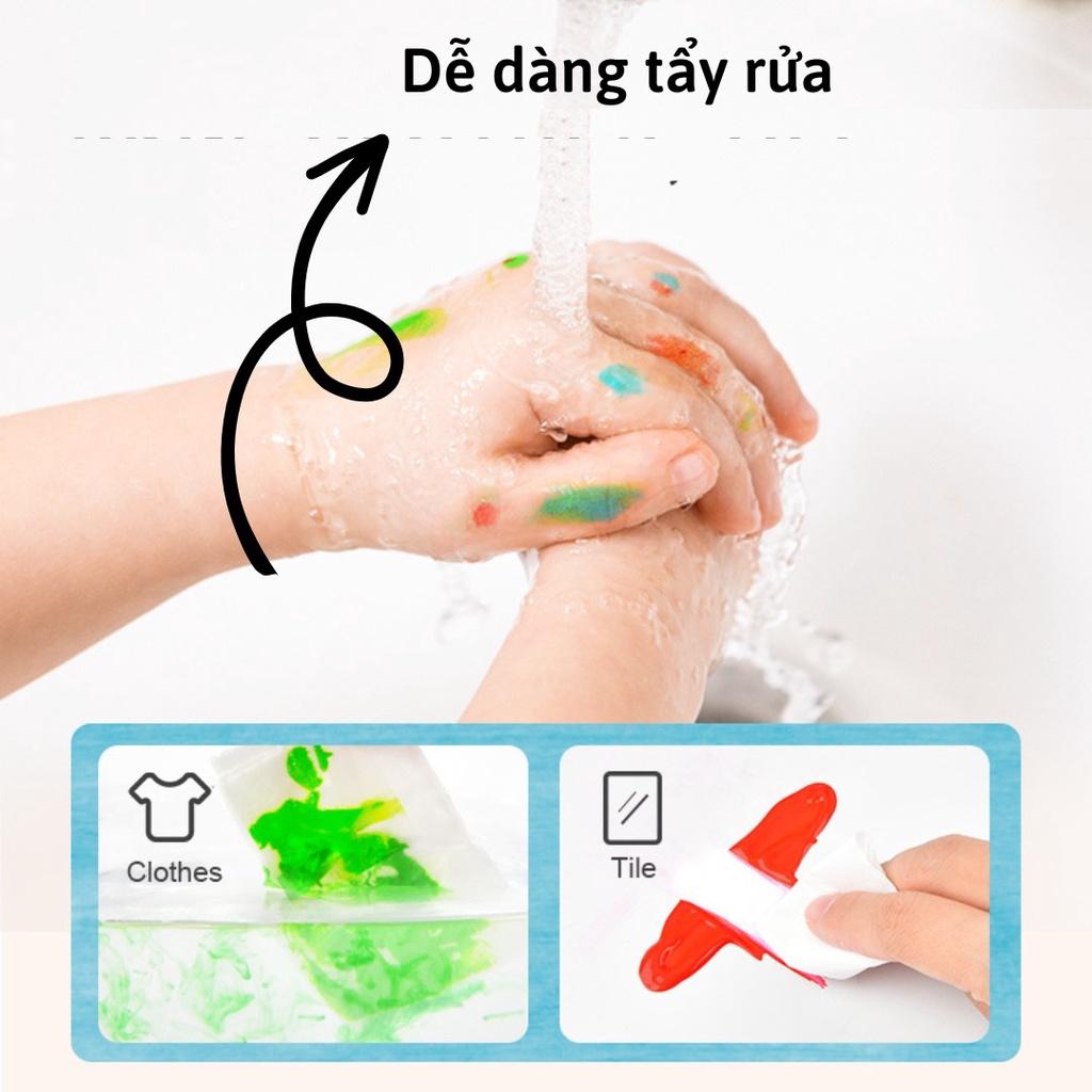 Finger Paint Mideer bộ màu kèm sổ vẽ tay cho bé chính hãng an toàn kèm bộ cọ vẽ màu nước