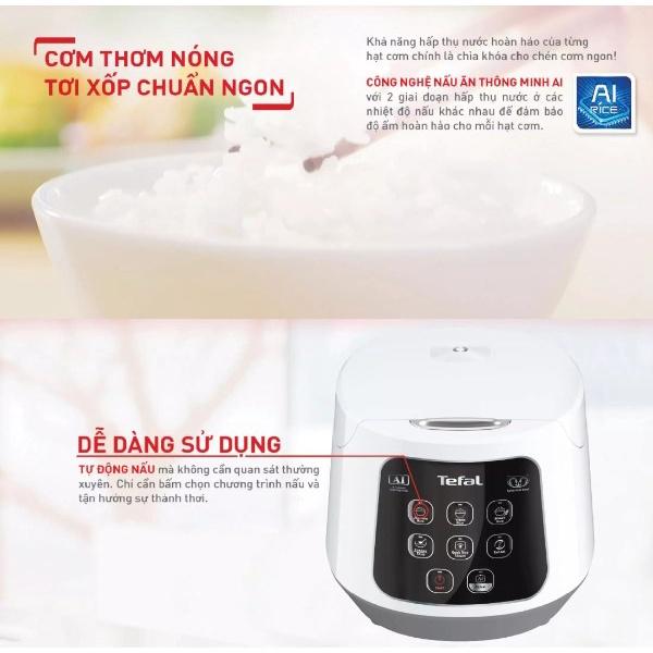 Nồi cơm điện mini Tefal RK730168 1L - 8 chương trình nấu - Hàng Chính Hãng