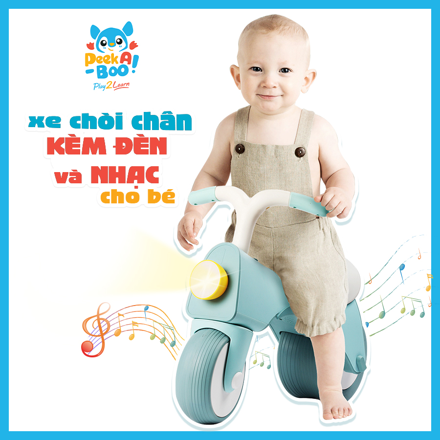 Xe Chòi Chân PEEK A BOO Kèm Đèn Và Nhạc Cho Bé PAB024