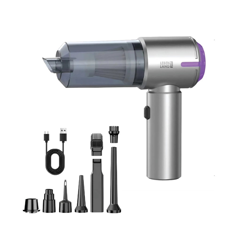 Máy hút bụi cầm tay mini không dây Lê Bên Làng LBL1663, tích hợp hút & thổi 2 trong 1, công suất 12000Pa, pin sạc 2000mAh cho 4h sử dụng - Hàng chính hãng