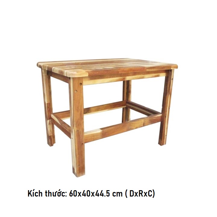 BÀN GỖ CHỮ NHẬT GỖ TRÀM CAO CẤP DÙNG CAFE, QUÁN ĂN - KÍCH THƯỚC 60x40x44.5 CM - GỖ ĐỨC THÀNH