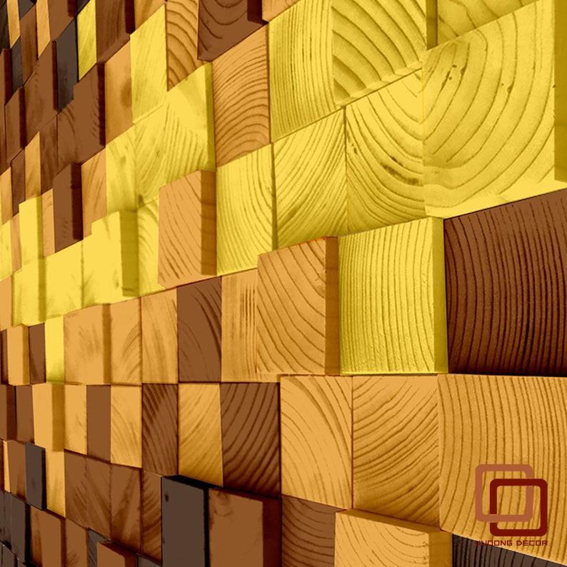 Tranh gỗ trang trí 3D VÀNG ĐẤT (Wood mosaic) - KÍCH THƯỚC 30x80cm