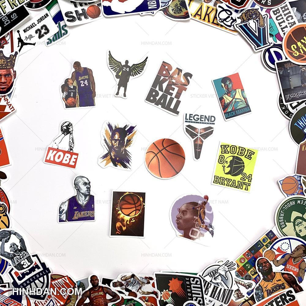 NBA Sticker - Hình dán Bóng Rổ - Dán Trang Trí - Chất Liệu PVC Cán Màng Chất Lượng Cao Chống Nước, Chống Nắng, Không Bong Tróc Phai Màu - Kích thước 4-7cm