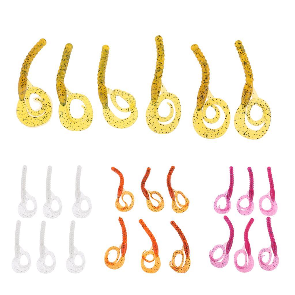 6pcs Flexible Grub Worm Soft Fishing Lure Simulation Earthworm Bait