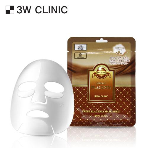 Mặt nạ tinh chất nhau thai cừu 3W CLINIC FRESH PLACENTA MASK SHEET 10 miếng/hộp